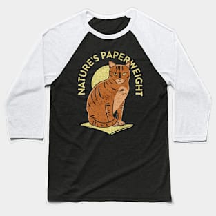 Cat Nature Paperweigh Baseball T-Shirt